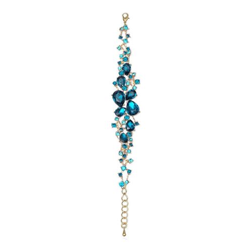 K Gold Blue Crystal Bracelet - Liv Oliver - Modalova