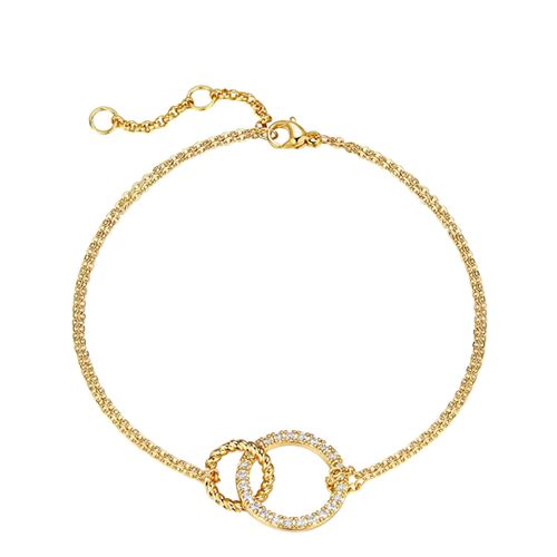 K Cz Double Ring Eternity Bracelet - Chloe Collection by Liv Oliver - Modalova