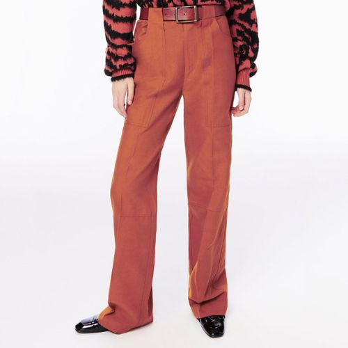 Burnt Orange Utility Detail Relaxed Cotton Trousers - Victoria Beckham - Modalova