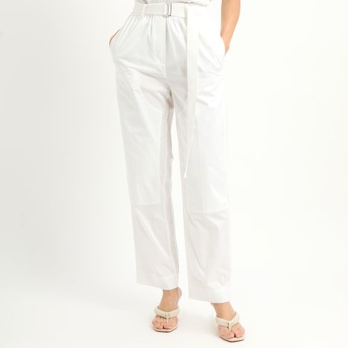 White Straight Leg Cotton Trousers - Victoria Beckham - Modalova