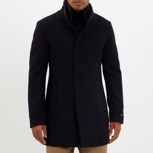 Navy Steinfield Wool Blend Coat - Gianni Feraud - Modalova