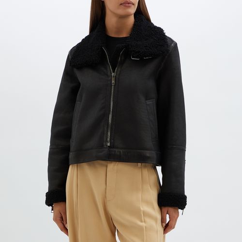 Black Shearling Teddy Biker - NÂ°Â· Eleven - Modalova