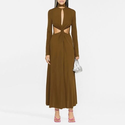 Mocha Twist Detail Maxi Dress - Victoria Beckham - Modalova