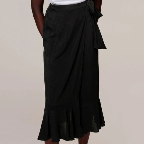 Black Charlie Wrap Midi Skirt - WHISTLES - Modalova