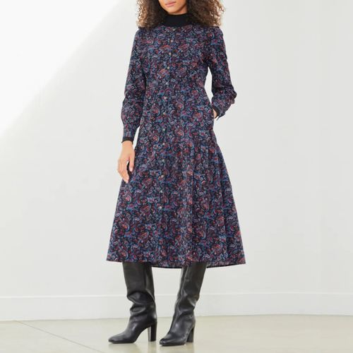 Navy Paisley Dress - Albaray - Modalova