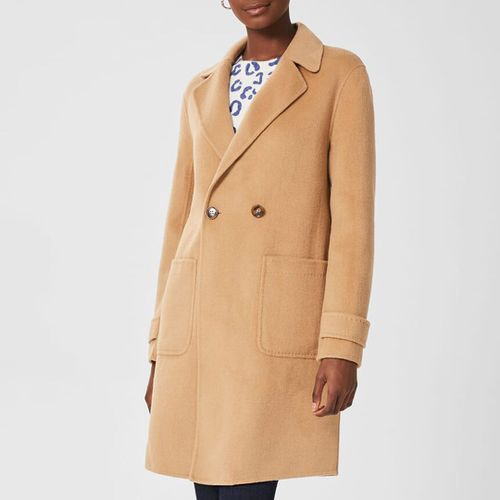 Tan Alexandra Double Breasted Wool Blend Coat - Hobbs London - Modalova