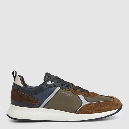 Leather Blend Branded Trainers - Hackett London - Modalova