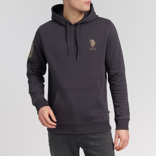 Charcoal Patch Design Cotton Blend Hoodie - U.S. Polo Assn. - Modalova