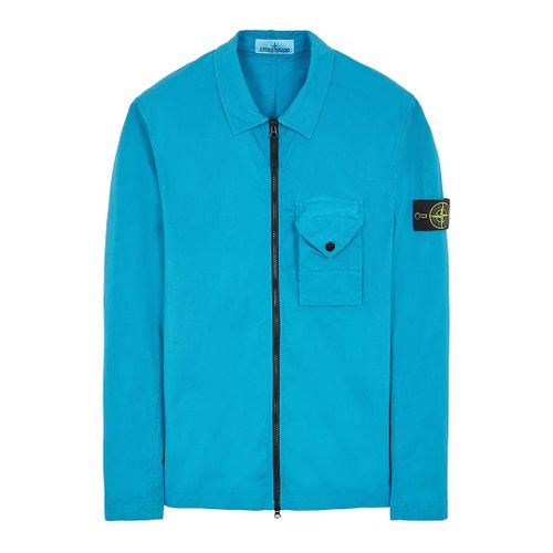 Garment Dyed Cotton Blend Overshirt - Stone Island - Modalova