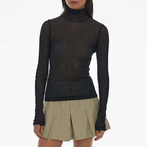 Black High Neck Sheer Top - HELMUT LANG - Modalova