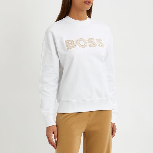 White Large Chest Logo Sweatshirt - BOSS - Modalova