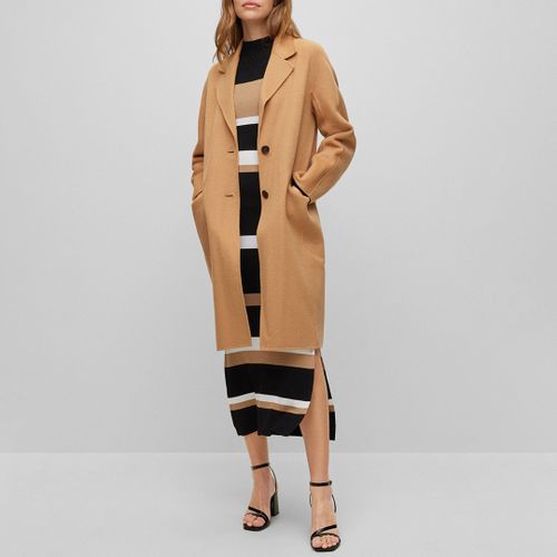 Camel Catalla Longline Coat - BOSS - Modalova