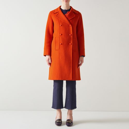 Orange Greta Wool Coat - L K Bennett - Modalova