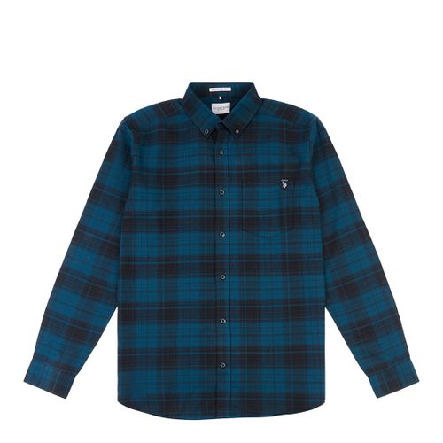 Blue Oxford Check Cotton Shirt - U.S. Polo Assn. - Modalova