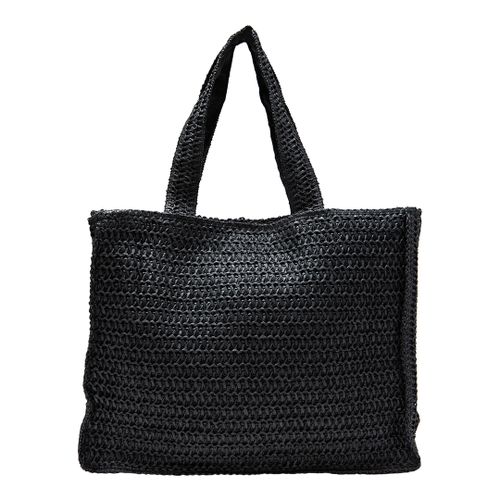 Black Straw Tote Bag - Laycuna London - Modalova