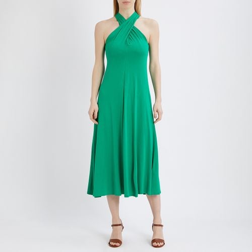 Green Halter Neck Jersey Midi Dress - Polo Ralph Lauren - Modalova