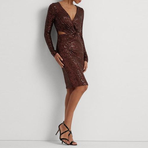 Brown Sequin Cocktail Dress - Lauren Ralph Lauren - Modalova