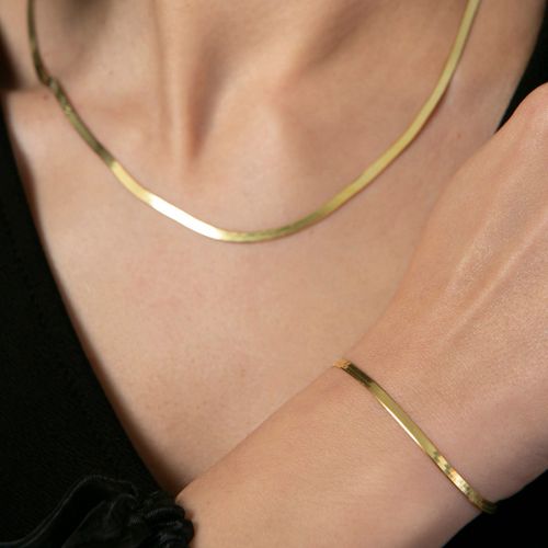 Gold Necklace/Bracelet Set - Elika - Modalova