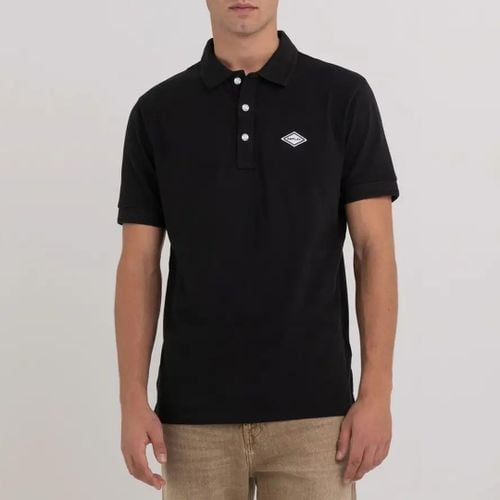 Black Cotton Pique Polo Shirt - Replay - Modalova