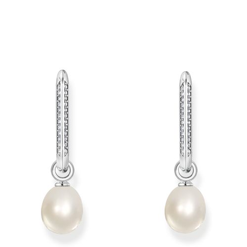 Sterling & Pearl Drop Glam & Soul Hoop Earrings - Thomas Sabo - Modalova