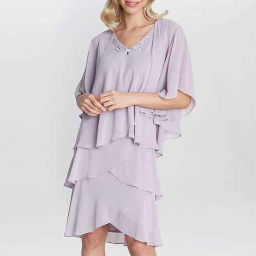 Lilac Dawn Tiered Dress And Jacket - Gina Bacconi - Modalova