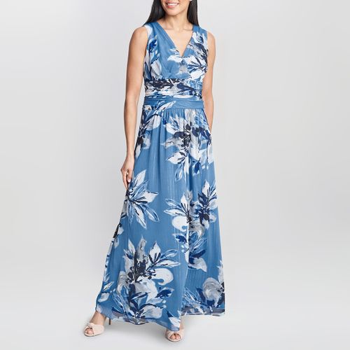 Gayle Printed Ruched Maxi Dress - Gina Bacconi - Modalova