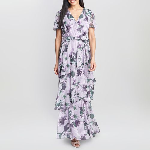 Ruby Printed Tiered Maxi Dress With Belt - Gina Bacconi - Modalova