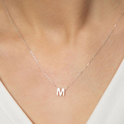 Sterling Silver "M" Necklace - Elika - Modalova