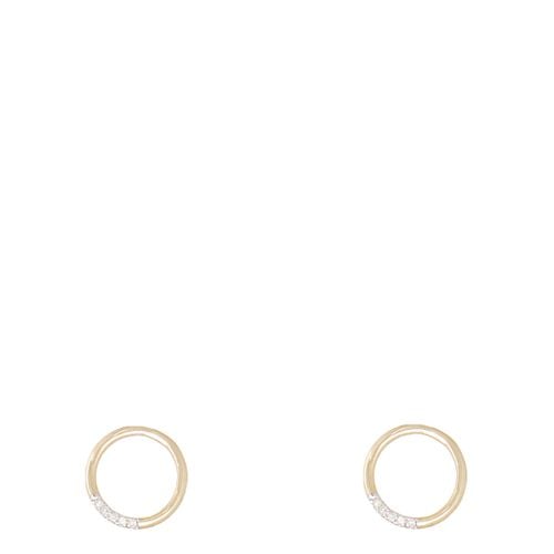 Yellow Gold circle Diamond Earrings - Artisan Joaillier - Modalova