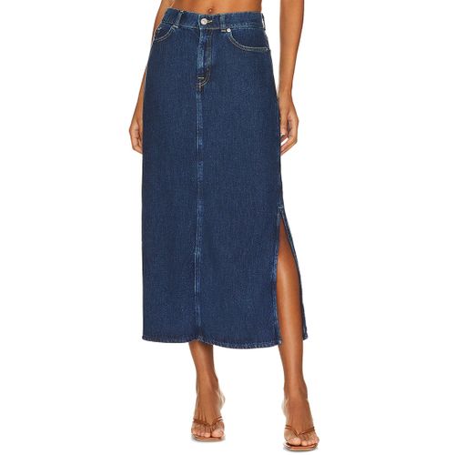 Dark Blue Denim Midi Skirt - 7 For All Mankind - Modalova