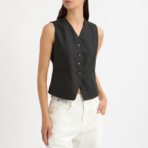 Charcoal Pinstripe Waistcoat - NÂ°Â· Eleven - Modalova