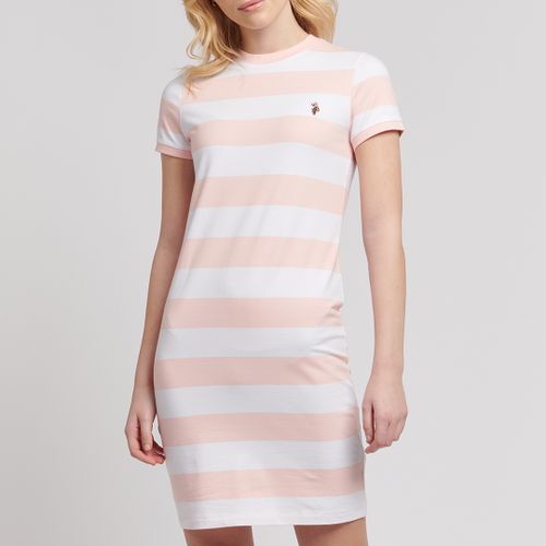 Pink Striped T-Shirt Cotton Dress - U.S. Polo Assn. - Modalova