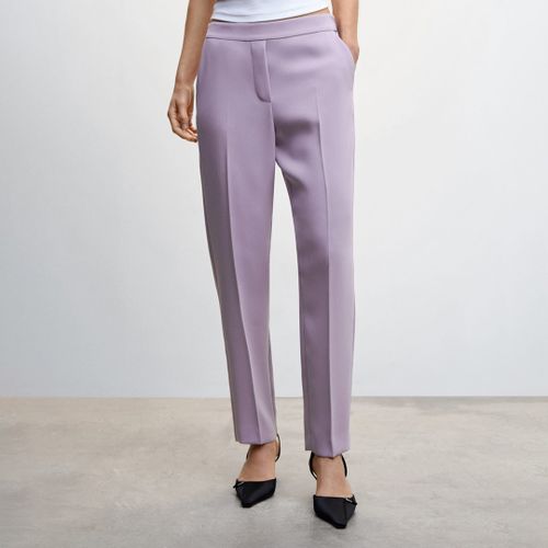 Lilac Flowy Suit Trousers - Mango - Modalova