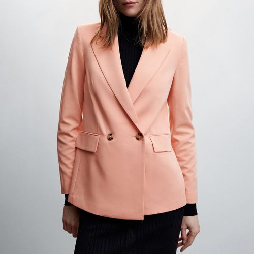 Pink Double-breasted Blazer - Mango - Modalova