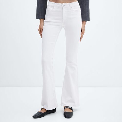 White Mid-rise Flared Jeans - Mango - Modalova