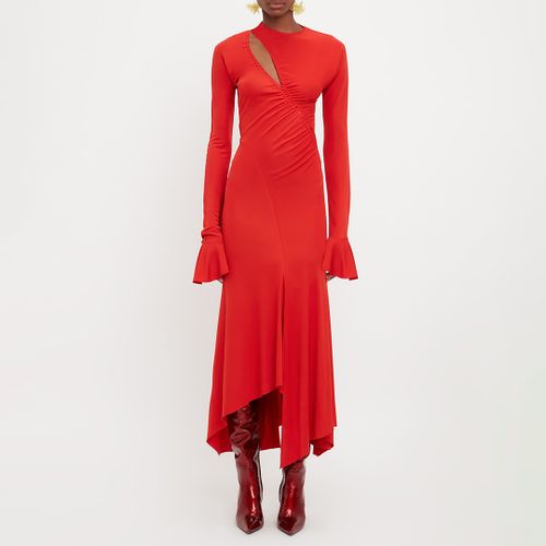 Red Asymmetric Slash Jersey Dress - Victoria Beckham - Modalova