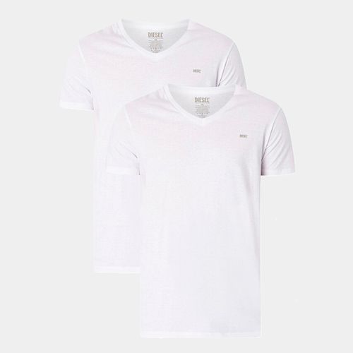 White V-Neck Cotton 2 Pack T-Shirt - Diesel - Modalova