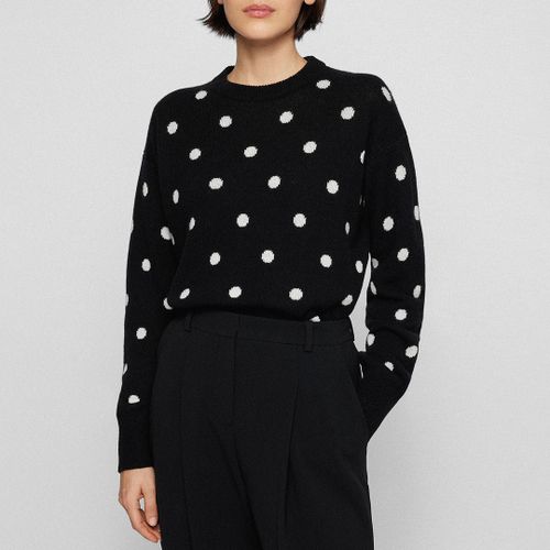 Black Finleigh Polka Dot Cashmere Jumper - BOSS - Modalova