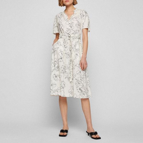 White Dalluah Printed Midi Dress - BOSS - Modalova