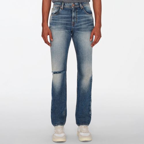 Mid Blue Straight Stretch Jeans - 7 For All Mankind - Modalova