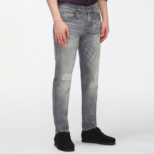 Grey Slimmy Tapered Stretch Jeans - 7 For All Mankind - Modalova