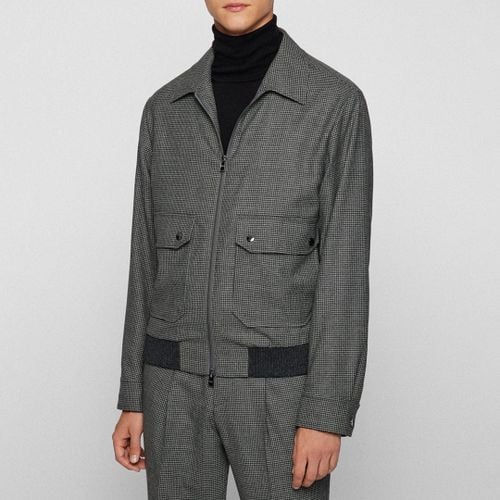 Mid Hanry Check Wool Blend Jacket - BOSS - Modalova