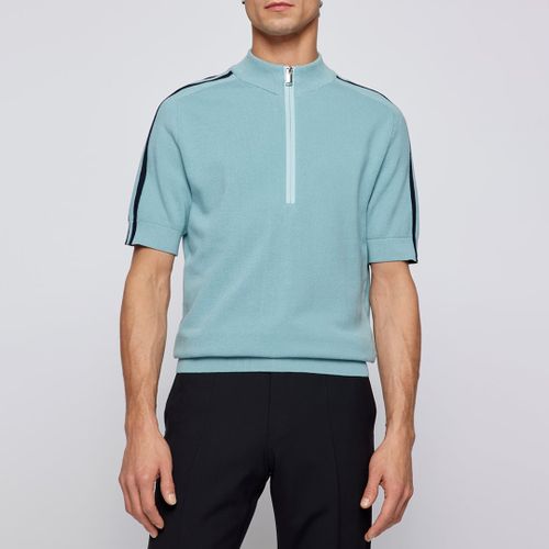 Erocco Half Zip Cotton Polo Shirt - BOSS - Modalova