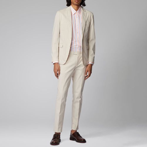 Cream Hanry Cotton Blend Blazer - BOSS - Modalova