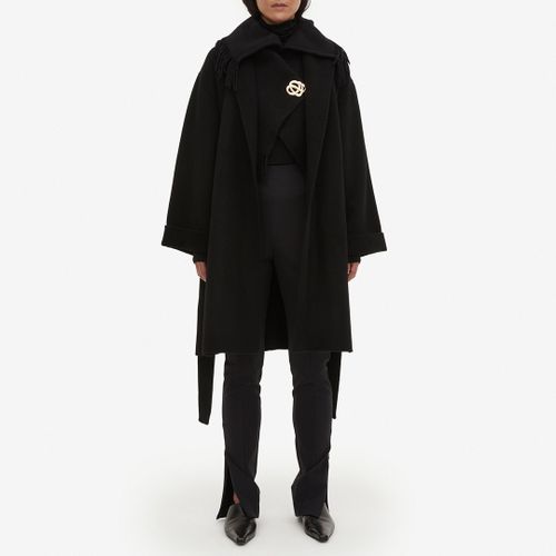 Black Wool Trullas Wrap Coat - By Malene Birger - Modalova