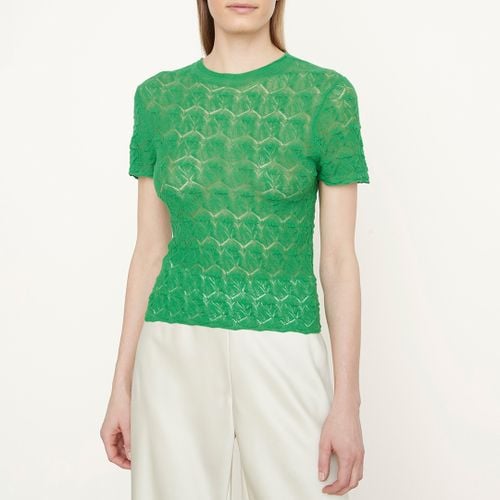 Green Fine Lace Crew Top - Vince - Modalova