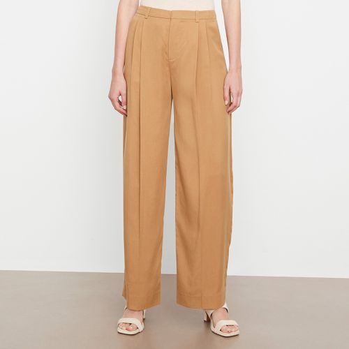 Camel Drop Waist Pleated Trouser - Vince - Modalova