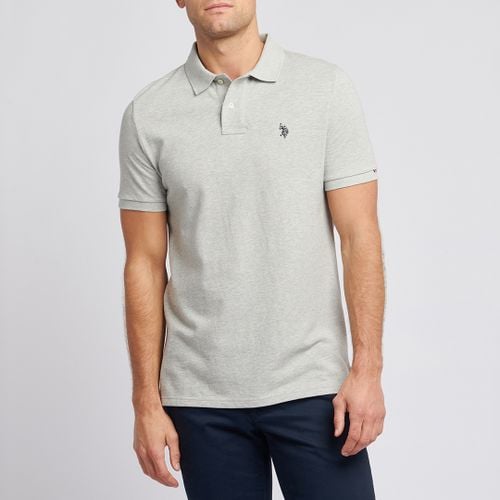 Grey Pique Cotton Polo Shirt - U.S. Polo Assn. - Modalova