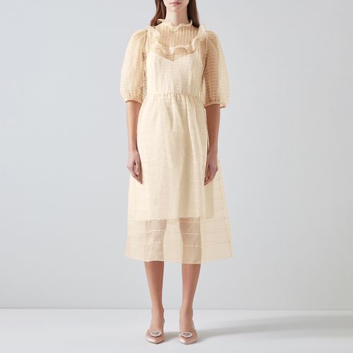 Cream Maddie Silk Midi Dress - L K Bennett - Modalova