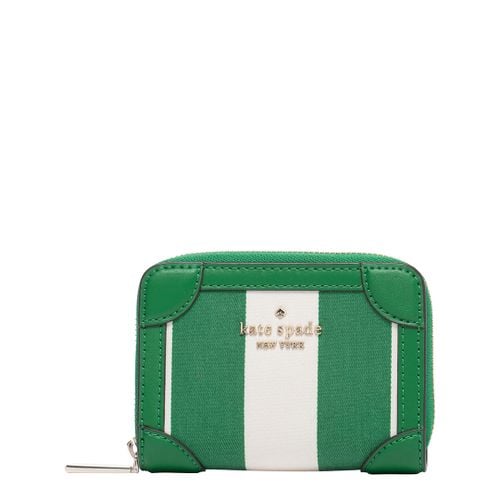 Traveler Even Stripe Jacquard Small Zip Around Card Case Wallet - Kate Spade - Modalova